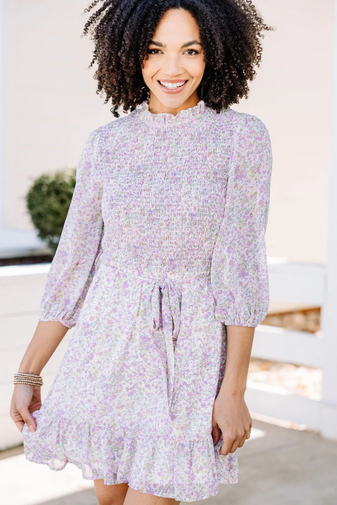 True Temptations Lilac Purple Ditsy Floral Dress | The Mint Julep Boutique