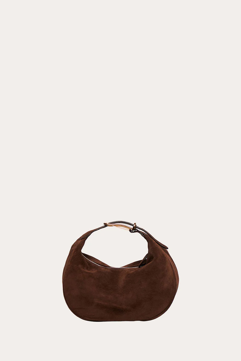 Moon Pouch Dark Brown Suede | LITTLE LIFFNER