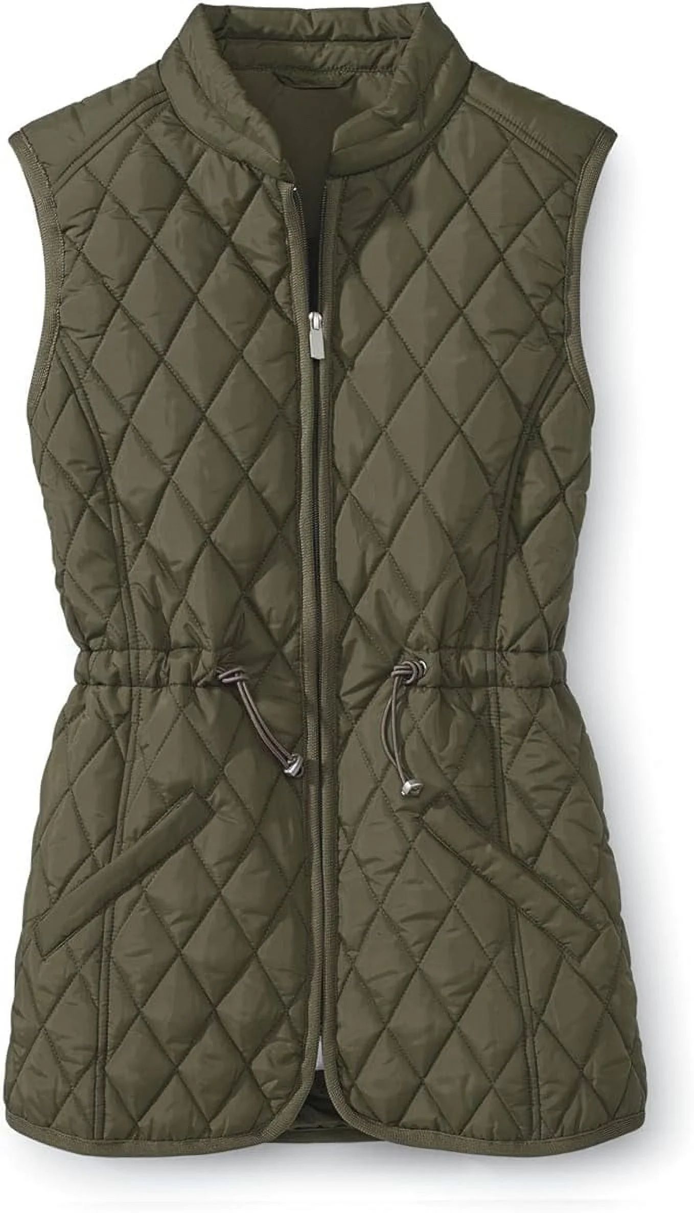 SAGEFINDS Women Quilted Vest, Stand Collar, Padded Vest with Zipper, Adjustable Toggle Waist - XL... | Walmart (US)