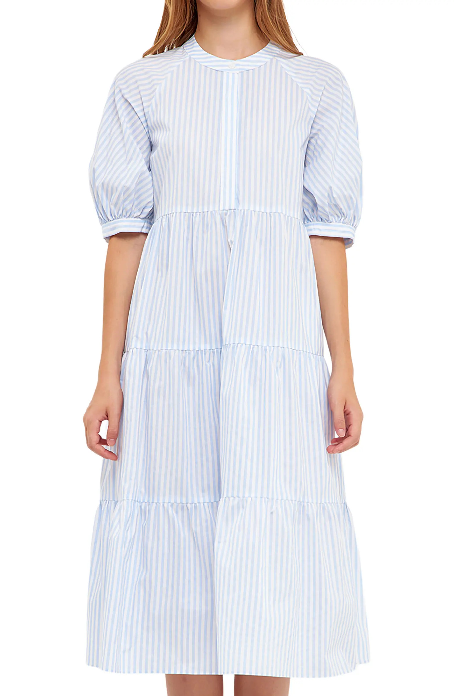 Stripe Tiered Midi Dress | Nordstrom