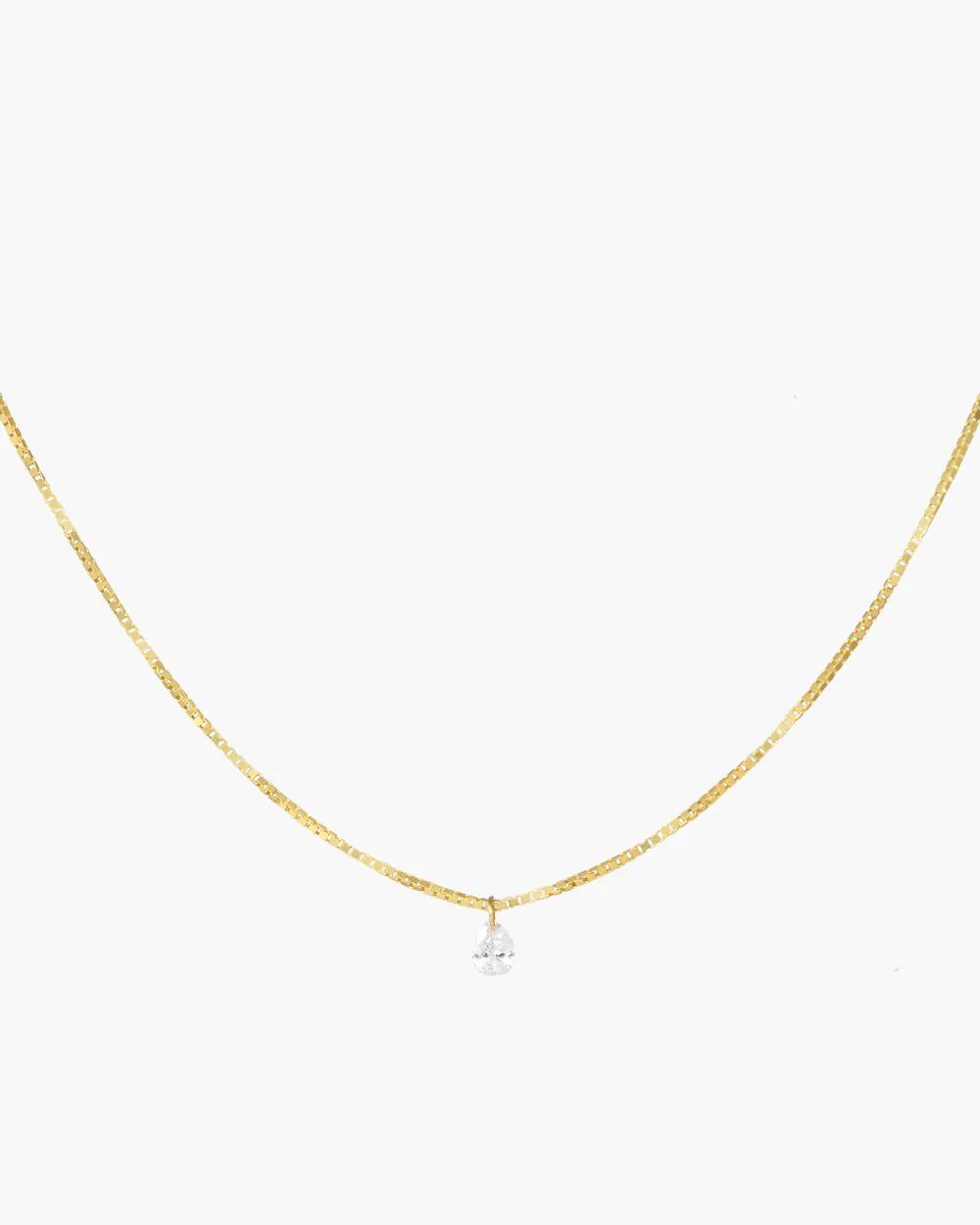 cypress box chain floating diamond necklace | Cupcakes and Cashmere