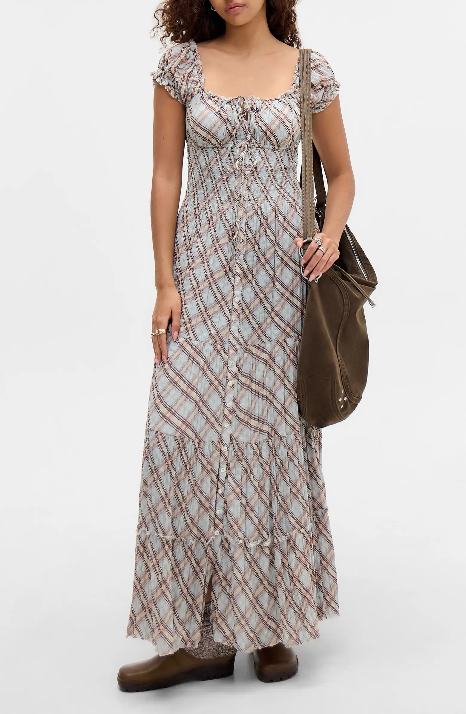 BDG Urban Outfitters Tiana Check Maxi Dress | Nordstrom | Nordstrom