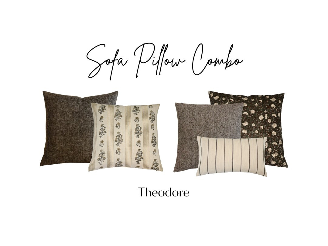 Sofa Pillow Combo Theodore, Moody Pillow Combo, Neutral Pillow Combos, Neutral Pillow Cover Set, ... | Etsy (US)