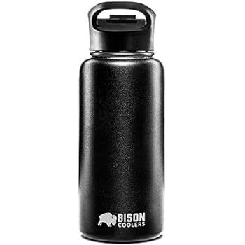 Bison Bottle 32 oz Double-Wall Vacuum Insulated 18/8 Stainless Steel Water Bottle | Powder Coated... | Amazon (US)