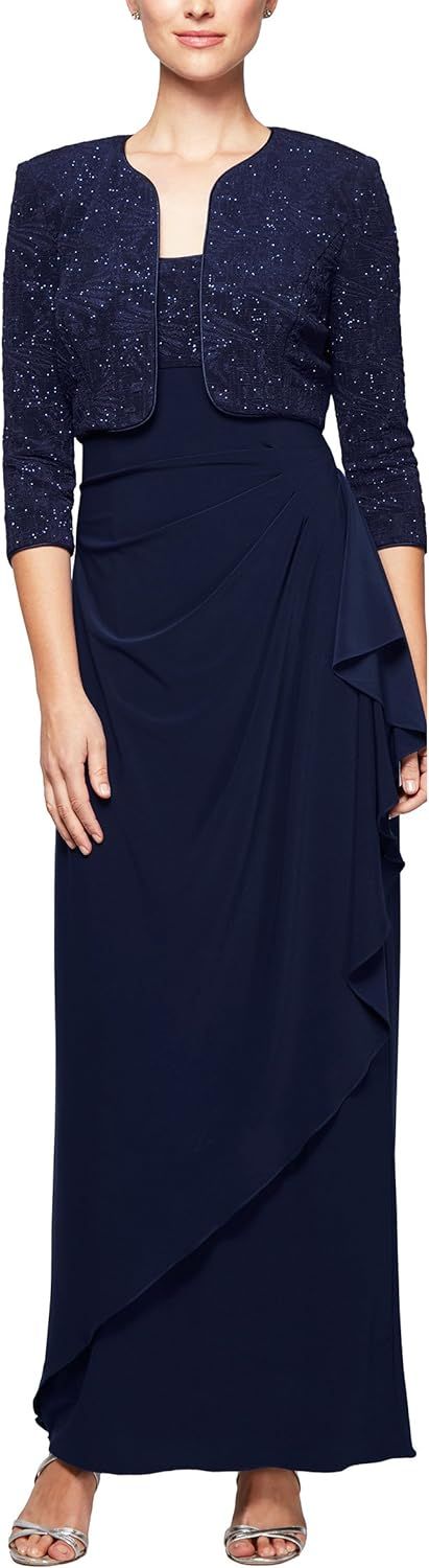 Amazon.com: Alex Evenings Women's Empire Waist Bolero Jacket Dress (Petite Regular Plus Sizes) : ... | Amazon (US)
