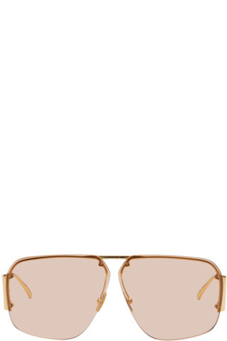 Gold Square Sunglasses | SSENSE