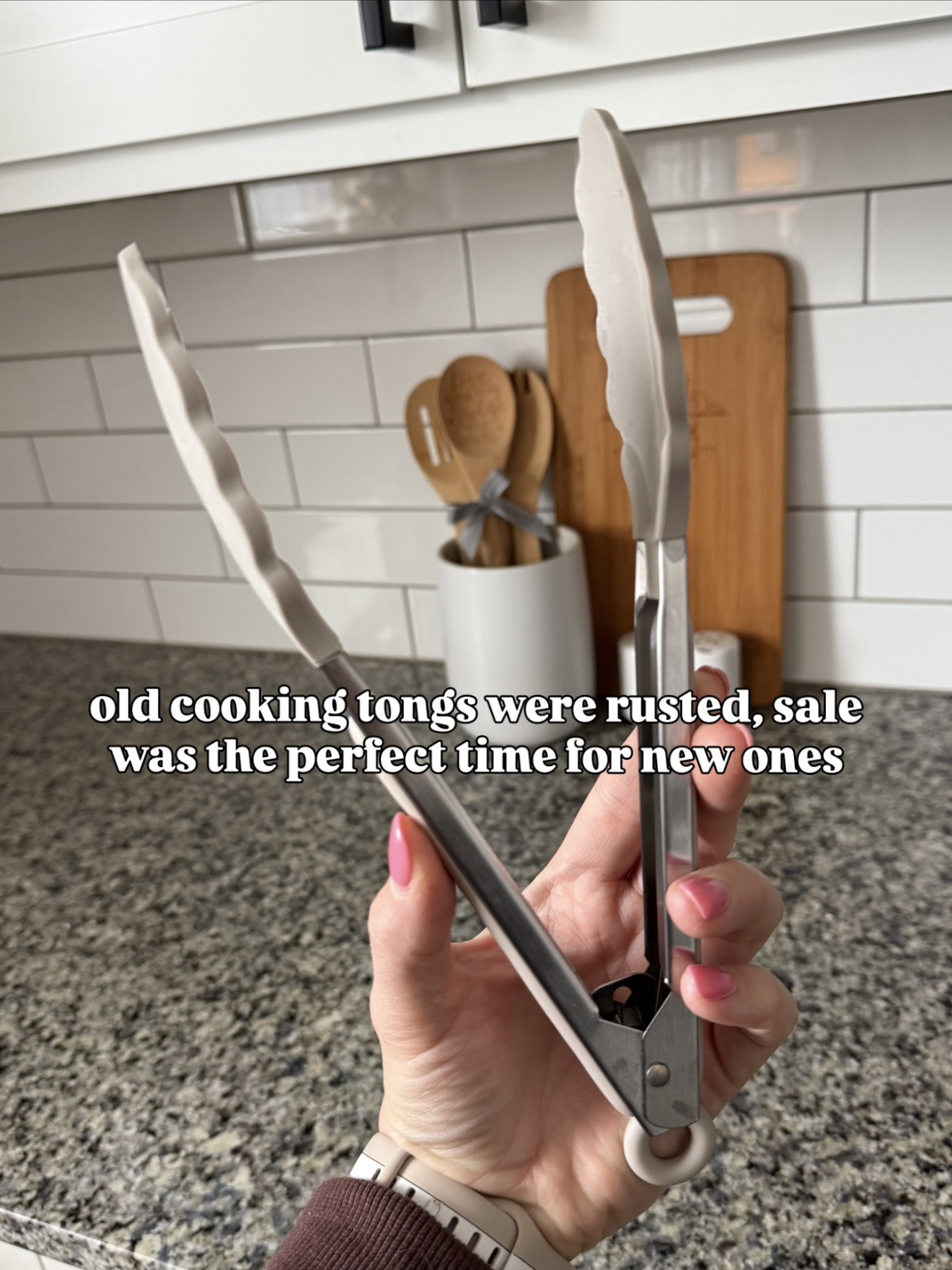 Silicone end tongs are the only way to go. Donated all my metal ones. Can’t have them scratching up my nicer cookware! Neutral kitchen utensils.

#LTKHome #LTKfoodie #LTKFindsUnder50