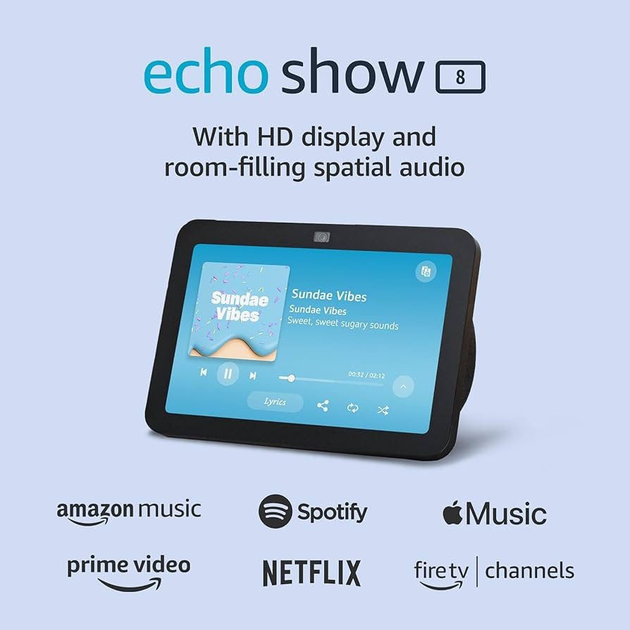 Amazon Echo Show 8 (newest model), With Spatial Audio, Smart Home Hub, and Alexa, Charcoal | Amazon (US)
