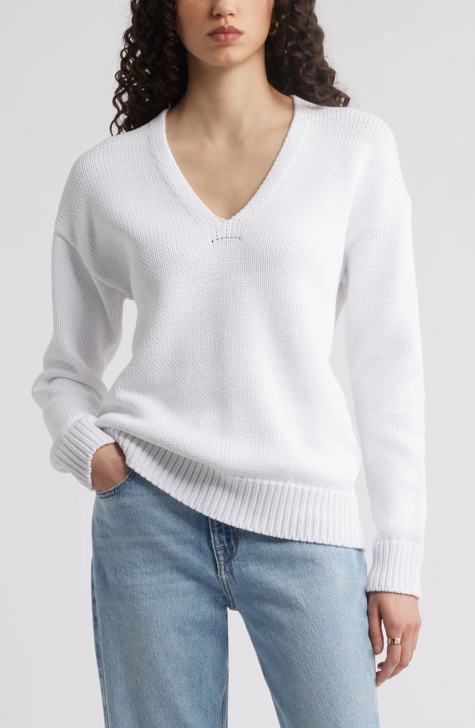 Chunky Cotton Blend Sweater | Nordstrom