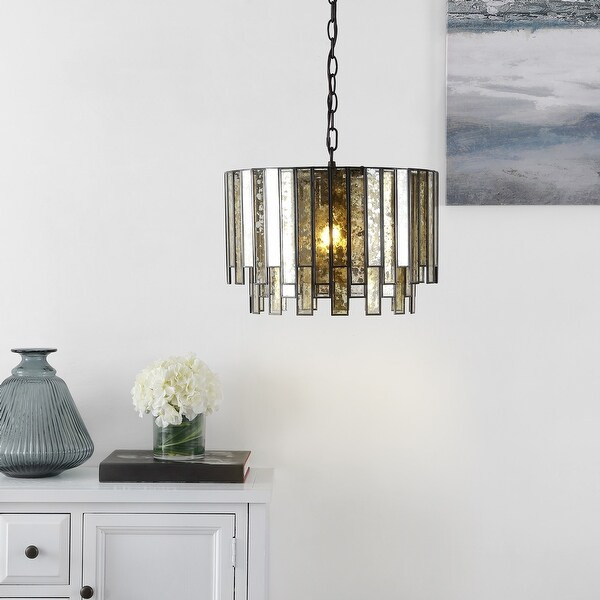 SAFAVIEH Lighting Gresher Art Deco Bronze LED Adjustable Chandelier - 15.5" W x 15.5" L x 13-85" ... | Bed Bath & Beyond