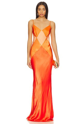 Shona Joy Mia Spliced Maxi Dress in Red Orange & Hibiscus from Revolve.com | Revolve Clothing (Global)
