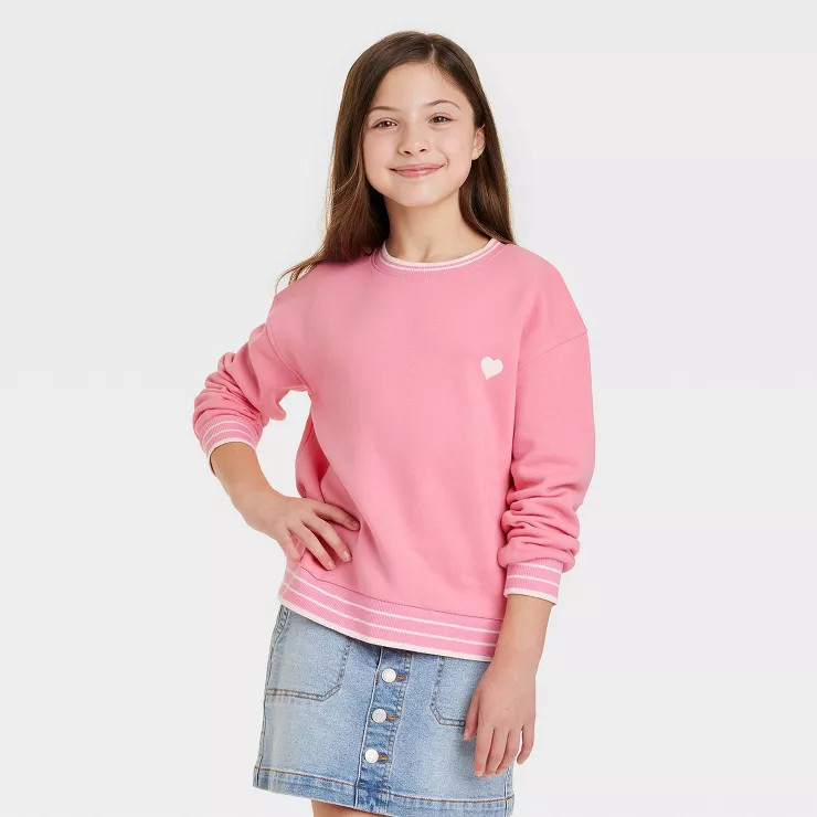 Kids' Fleece Crew Sweatshirt - Cat & Jack™ | Target