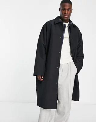 ASOS DESIGN oversized trench coat in black | ASOS (Global)