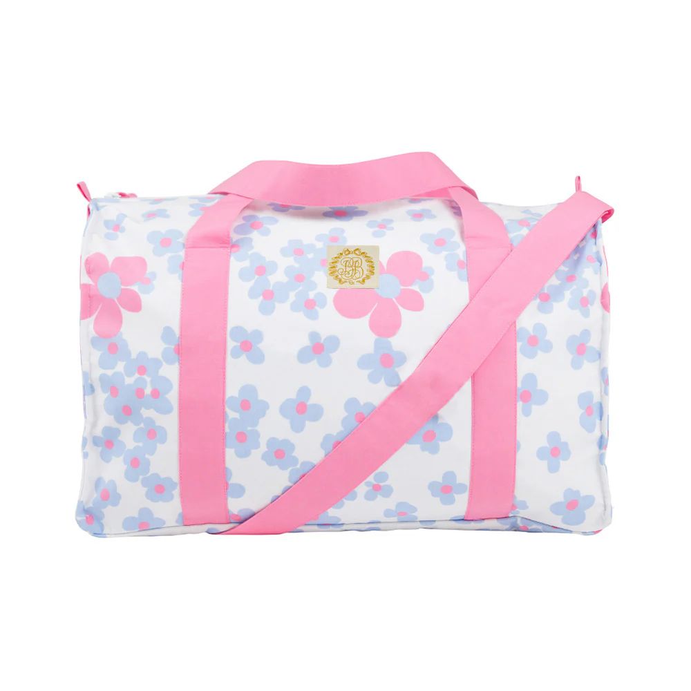 Stewart Sleepover Tote - Brentwood Blooms with Hamptons Hot Pink | The Beaufort Bonnet Company