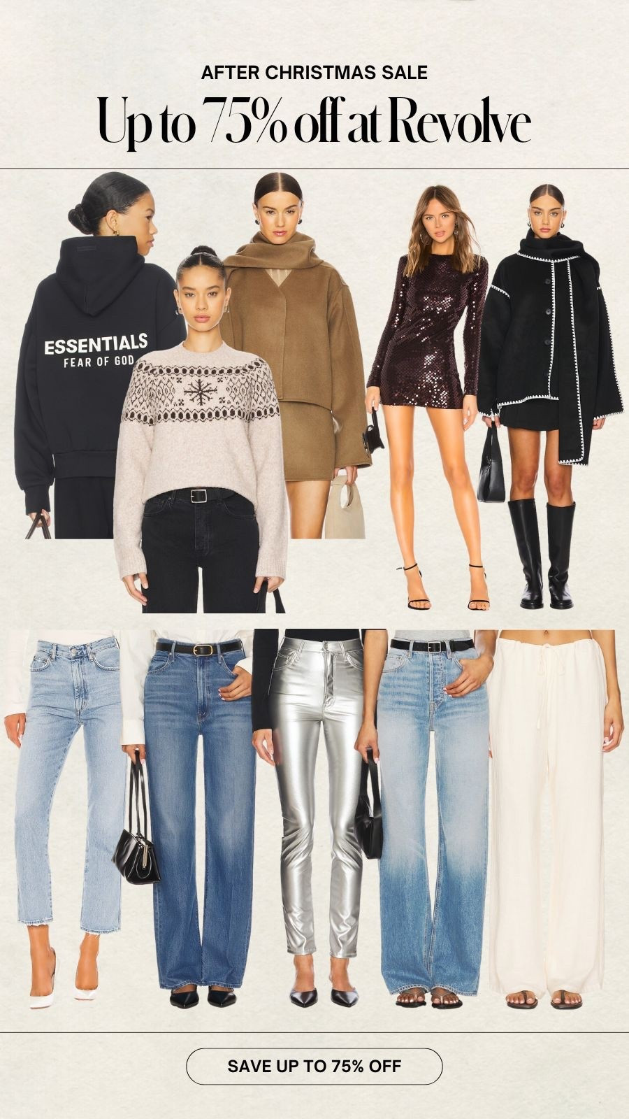 Revolve winter sale
Save up to 75% off - Agolde Jeans and mother jeans on sale
Winter coats and fair isle sweaters on sale 



#LTKSaleAlert #LTKSeasonal #LTKHoliday