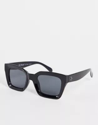 AJ Morgan Potent Square Sunglasses In Black | ASOS (Global)