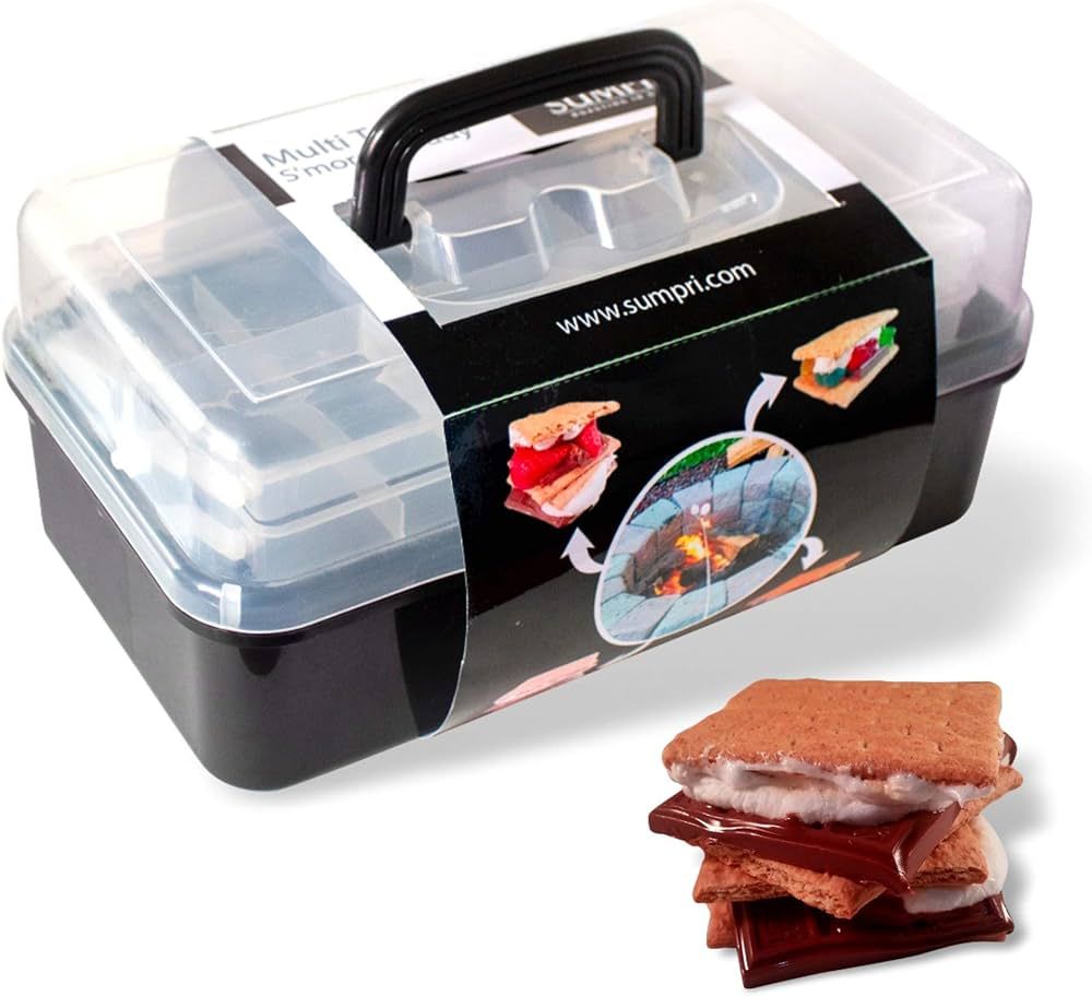 SUMPRI Smores Caddy -Two Folding Trays Smore Storage Box (Does NOT Include Skewers) Keeps Your Ma... | Amazon (US)