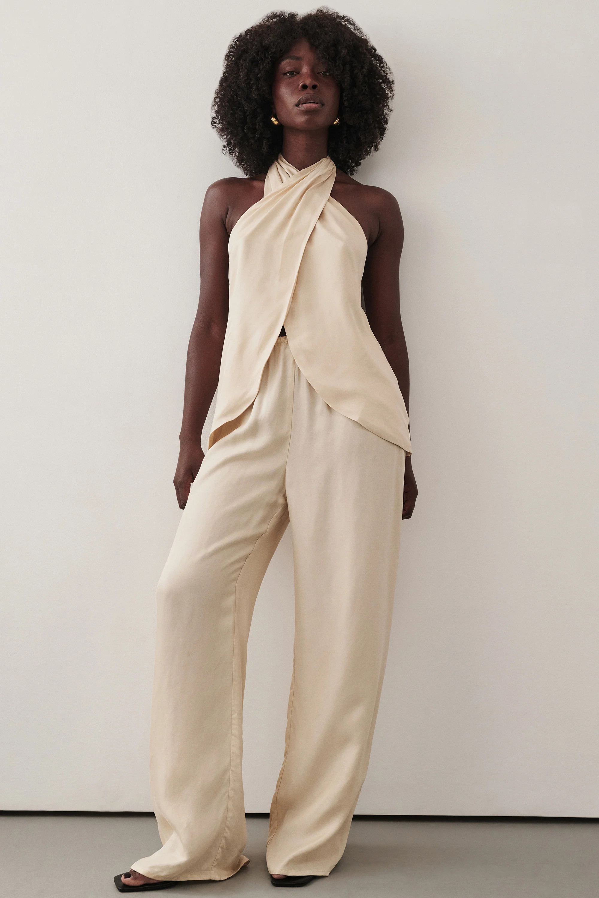 ADDIE STRAW CUPRO DRAWSTRING PANT | DISSH