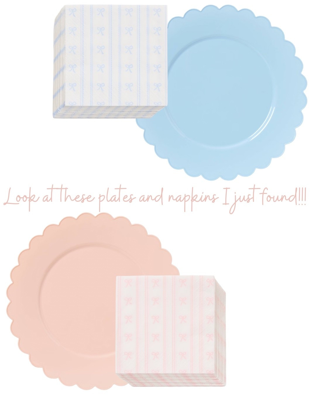 Scalloped plated and bow napkins!! These would be so sweet for baby shower decor! 





Party supplies 
Party decor 
Table settings
Disposable plates 
Target finds 

#LTKmomlife #LTKWedding #LTKBaby