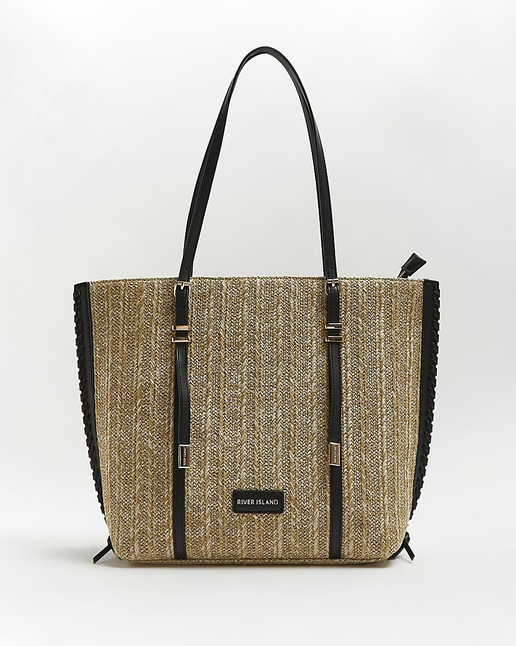 Beige woven shopper bag | River Island (UK & IE)