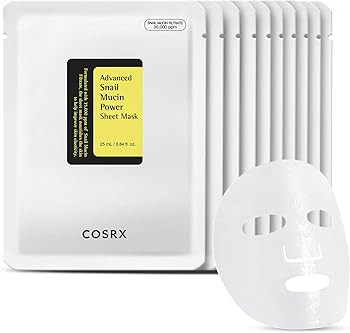 COSRX Snail Mucin Sheet Mask 10 EA, Snail Essence Leave-on Face Masks for Dry, Acne prone, Sensit... | Amazon (US)