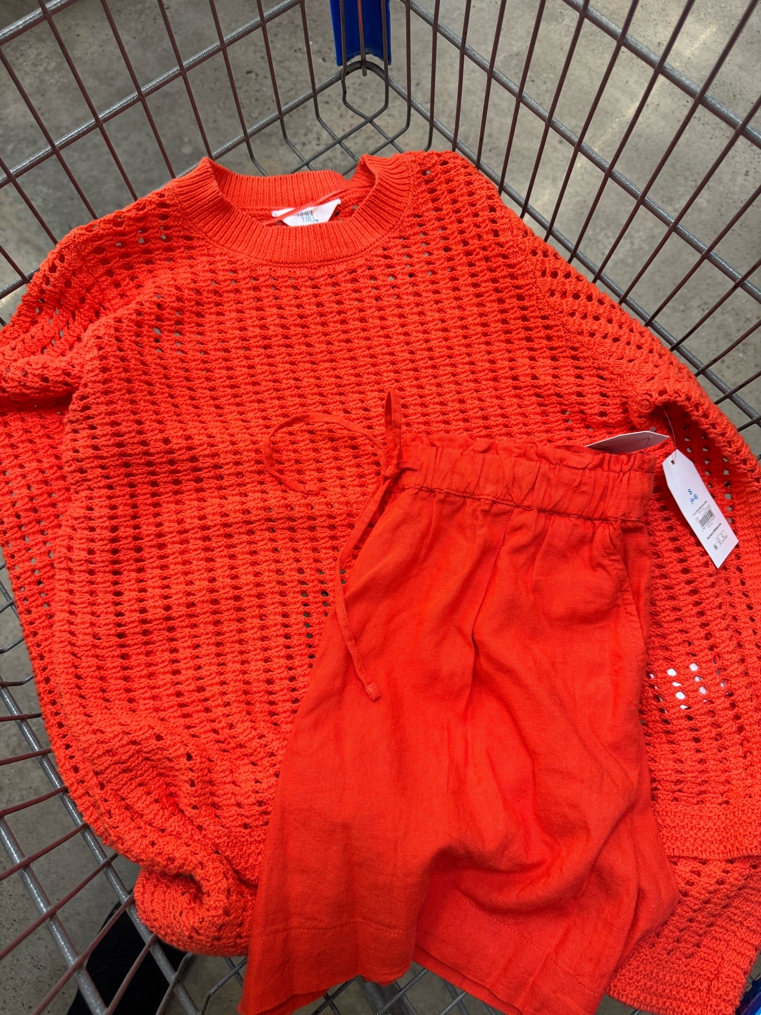 Loving these drawstring linen blend drawstring shorts from Walmart are perfect and this textured sweater is perfect for those chill nights