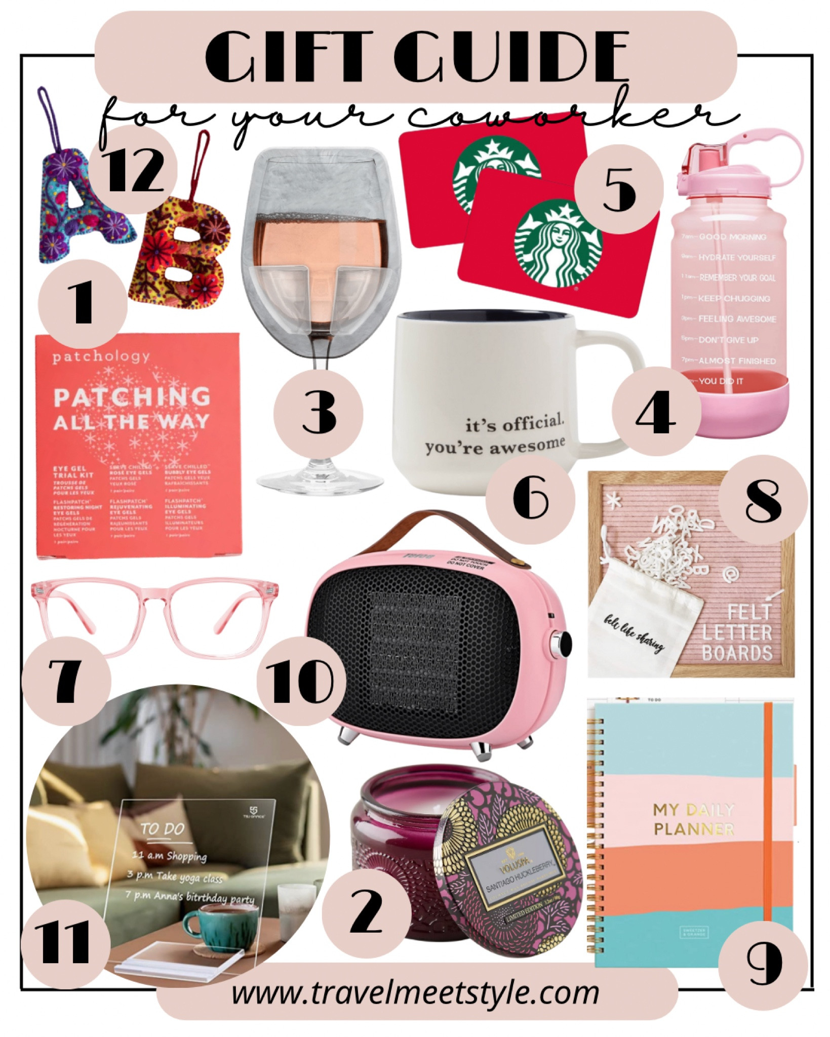 Coworker Christmas gift ideas for under $30! Gift guide for coworker!


Coworker gifts, coworker Christmas gifts, coworker gift ideas, Christmas gifts for coworkers, Christmas gifts for her, Letter ornament, Starbucks gift card, motivational water bottle, patchology eye gel set, beauty gifts, wine glass holder for shower, felt letter board, acrylic dry erase board, voluspa candle, Anthropologie, daily planner, space heater, blue light blocking glasses, gifts under $50, gifts under $30 

#LTKHoliday #LTKunder50 #LTKGiftGuide