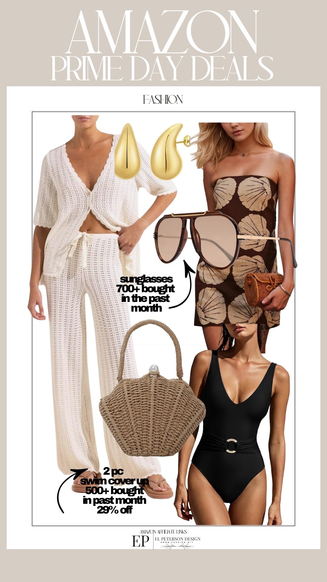 Amazon Prime Day
Last Day 
2 pc swim cover up
Sunglasses
Bathing suit
Dress
Purse
Earrings

#LTKSaleAlert