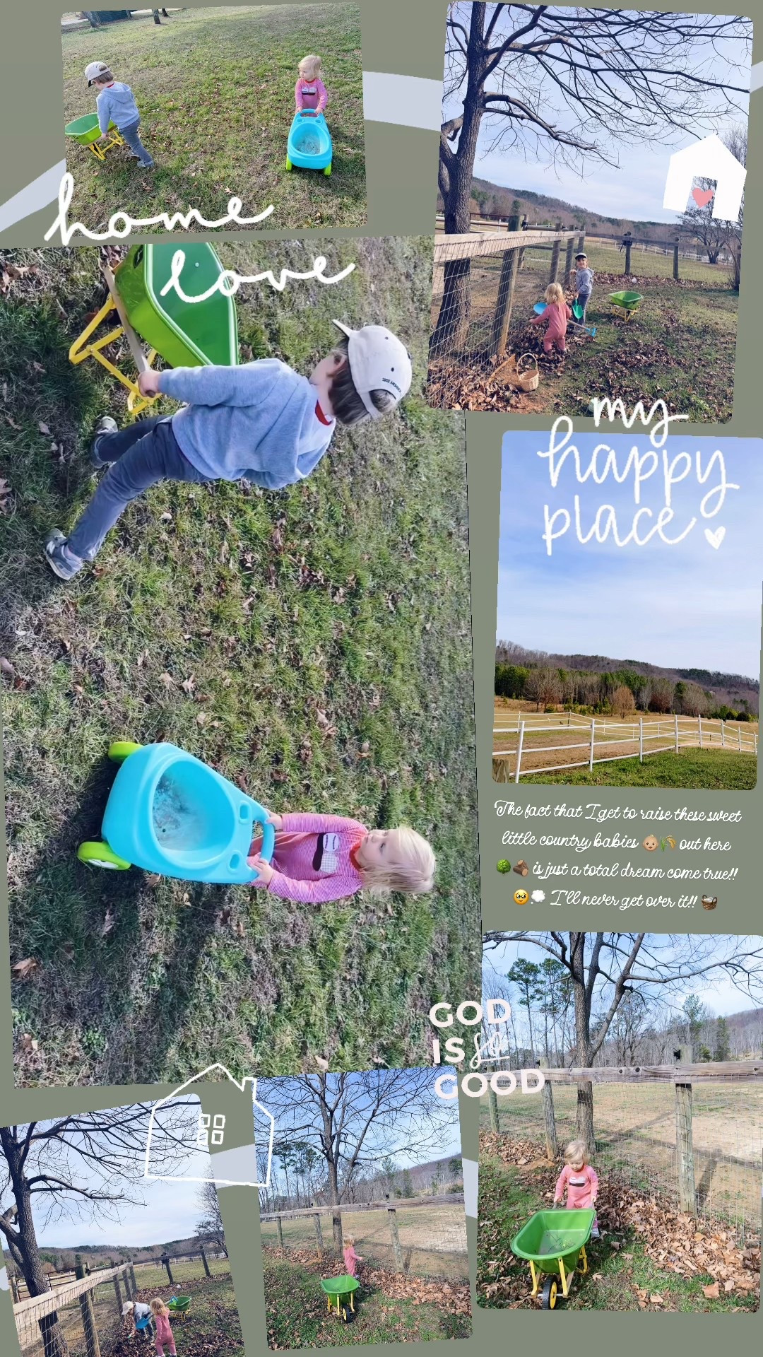 The fact that I get to raise these sweet little country babies 👶🏼🌾 out here 🌳🪵 is just a total dream come true!! 🥹💭 I’ll never get over it!! 🧺