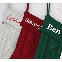Personalized Christmas Stockings, Embroidered Stocking, Knitted Gift, Custom Stockings | Etsy (US)