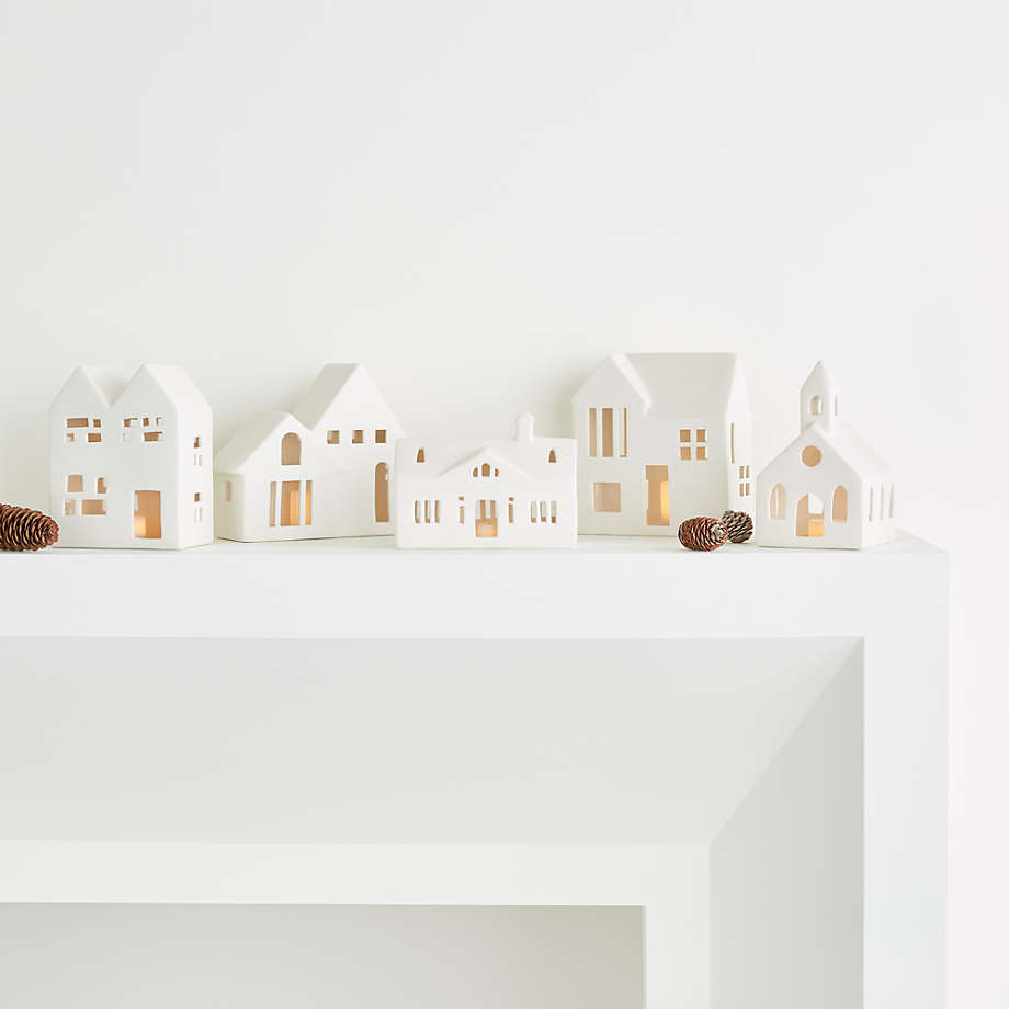 White Ceramic Houses | Crate and Barrel | Crate & Barrel