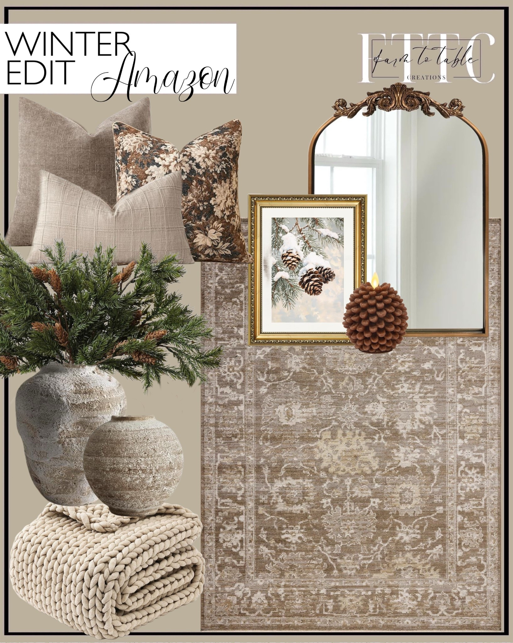 Winter Amazon Home Decor Edit | Neutral Winter Living Room Finds

Layered neutrals, cozy textures, and timeless winter details—all sourced from Amazon. This winter edit is filled with warm, elevated staples that make styling for the season effortless. From plush neutral throw pillows and a soft vintage-style rug to stoneware vases, chunky knit throws, and classic winter greenery, these pieces add depth and warmth without feeling overly seasonal. Perfect for transitioning your home from Christmas into winter while keeping everything calm, cozy, and collected.

Shop these Amazon winter home decor finds to create an inviting living room, entryway, or bedroom with textures that feel both refined and comfortable—pieces you’ll use well beyond the season.

#LTKHome #LTKFinds #LTKSaleAlert #amazonhome #winterdecor #neutraldecor #livingroomdecor #homedecor #pillows #rugs #throwblanket #cozyhome #winterstyle #interiorinspo

#LTKHome #LTKSaleAlert #LTKFindsUnder50