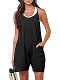 ANRABESS Womens Summer Casual Sleeveless Romper Loose Spaghetti Strap Shorts Overalls Jumpsuit wi... | Amazon (US)