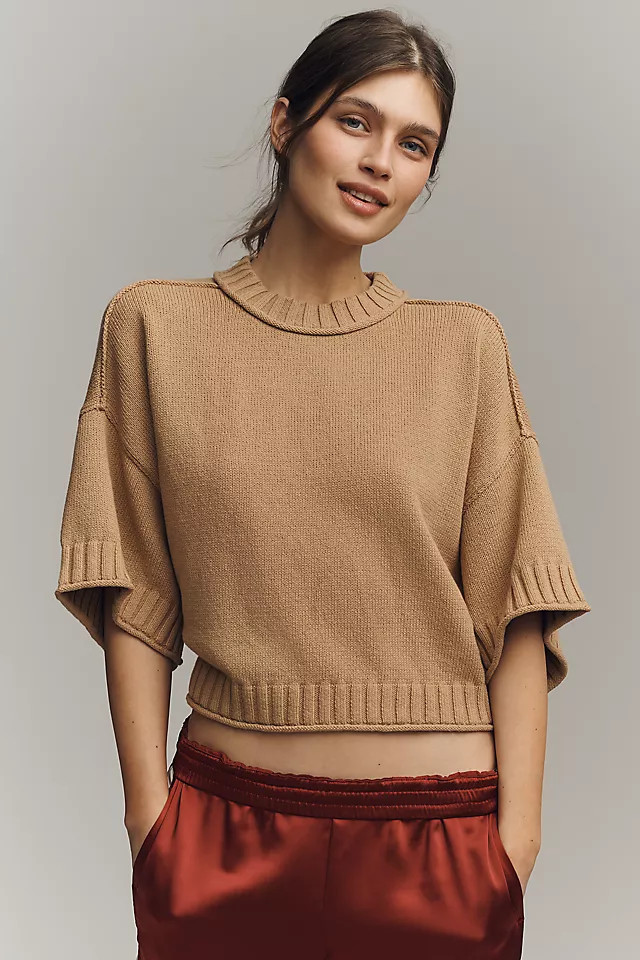 Goldie Cotton Crew-Neck Sweater | Anthropologie (US)