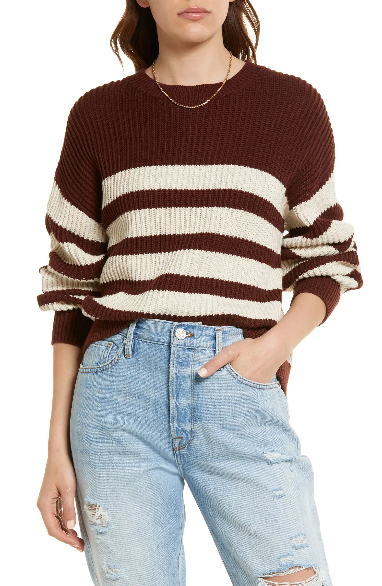 Treasure & Bond Stripe Ribbed Cotton Sweater | Nordstrom | Nordstrom