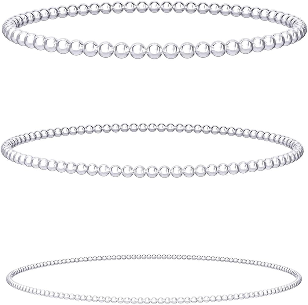 Silver Ankle Bracelets for Women - Waterproof Anklets Trendy Sterling Silver Plated/14K Gold Plat... | Amazon (US)