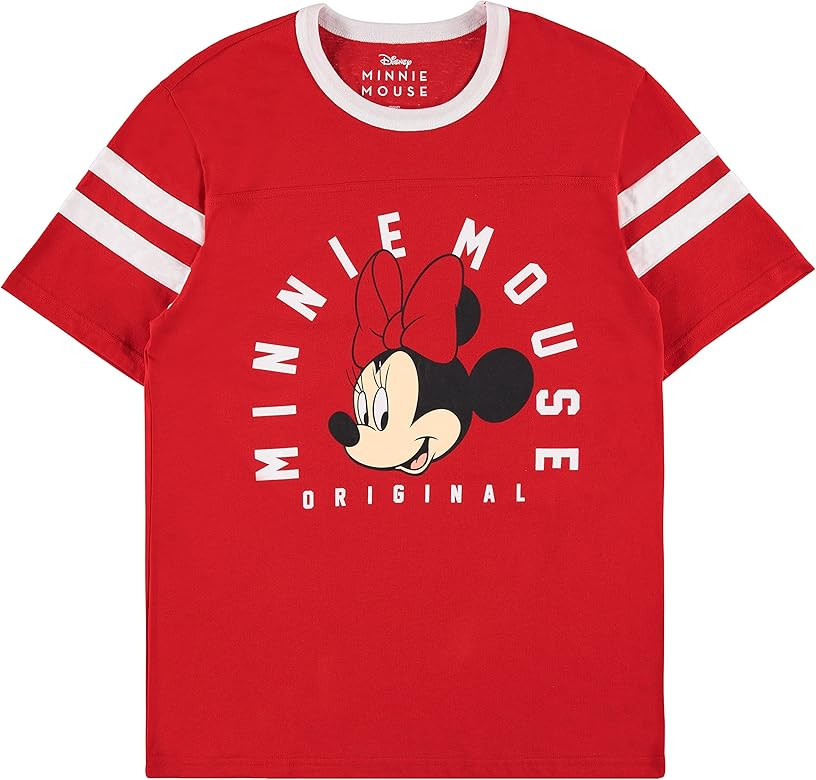 Disney Ladies Mickey & Minnie Mouse Shirt - Classic Mickey & Minnie Mouse Mickey & Minnie Varsity... | Amazon (US)