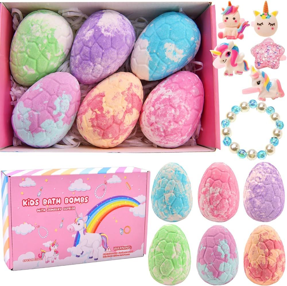 Easter Basket Stuffers for Girls Easter Gifts Unicorn Easter Bath Bombs with Surprise Inside East... | Amazon (US)