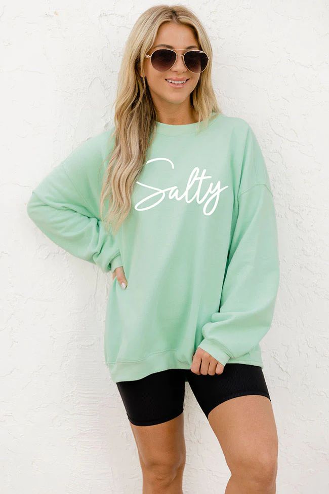 Salty Lime Oversized Graphic Sweatshirt | Pink Lily