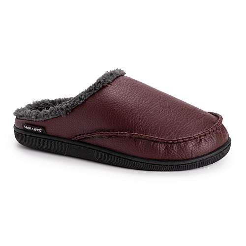 MUK LUKS® Men's Faux Leather Clog Slippers - Brown | HSN