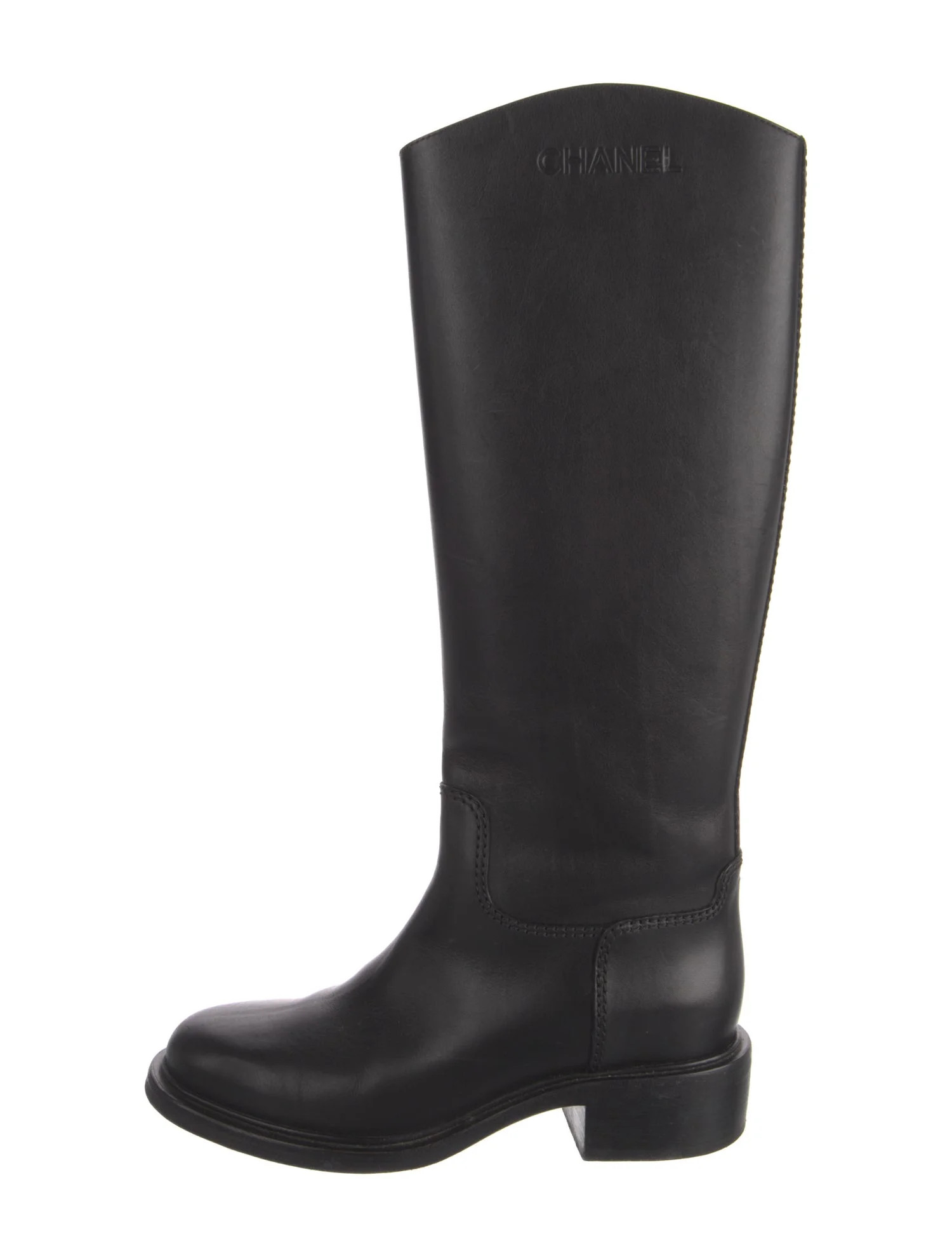 Chanel Leather Riding Boots - Black Boots, Shoes - CHA1387967 | The RealReal | The RealReal