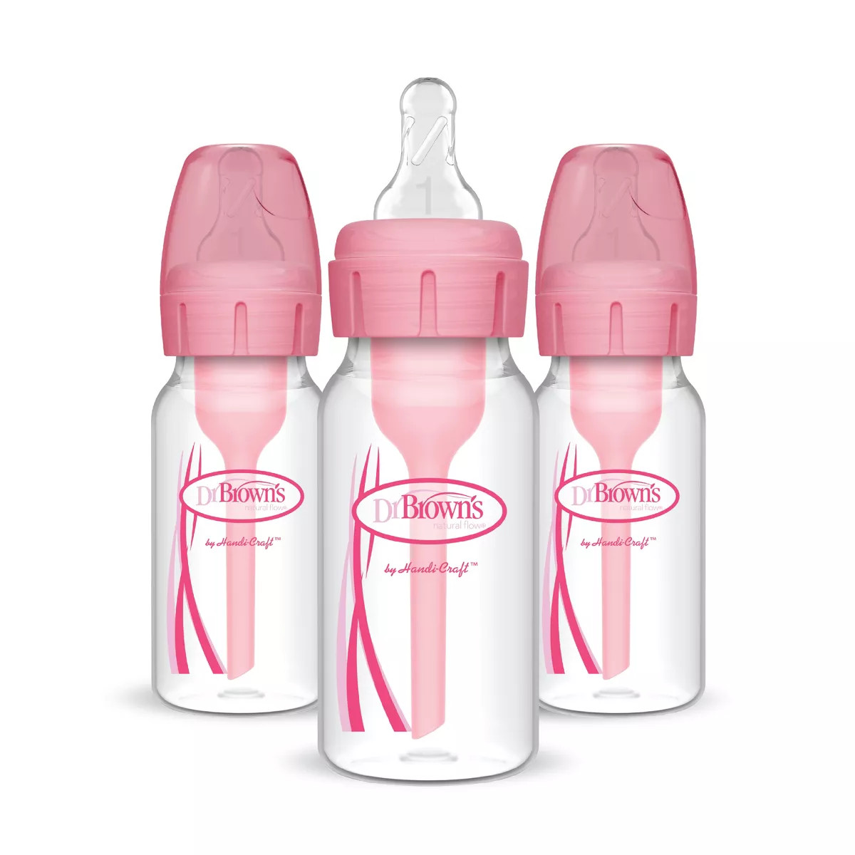 Dr. Brown's 4oz Anti-Colic Options+ Narrow Baby Bottle with Level 1 Slow Flow Nipple - 3pk - Pink... | Target