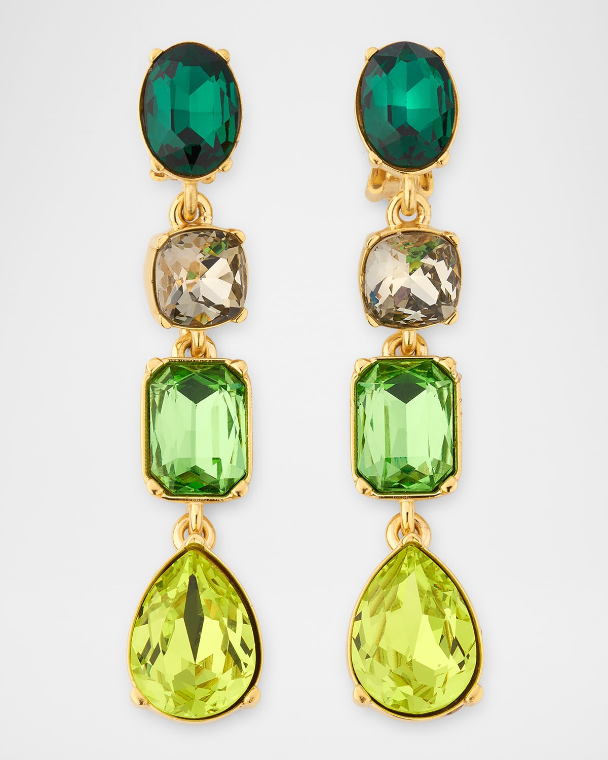 Four Drop Crystal Earrings | Neiman Marcus