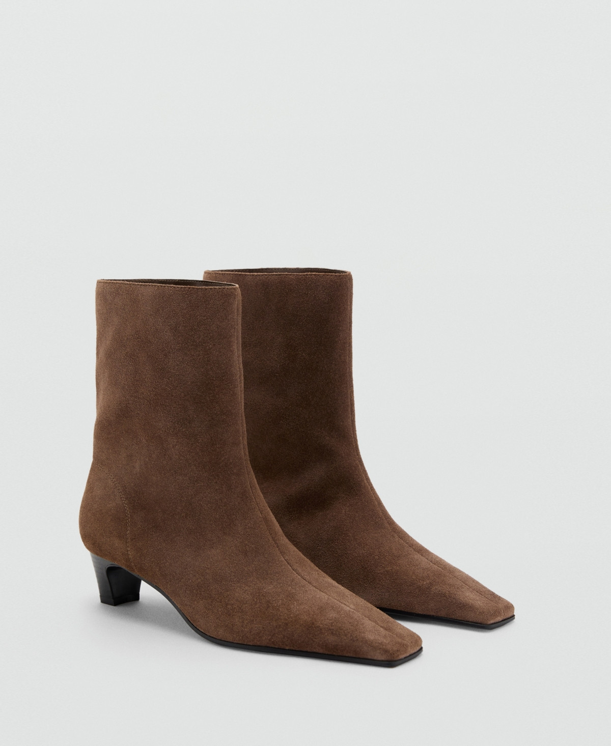 Mango Women's Suede Leather Ankle Boots - Light, Pastel Brown | Macy's