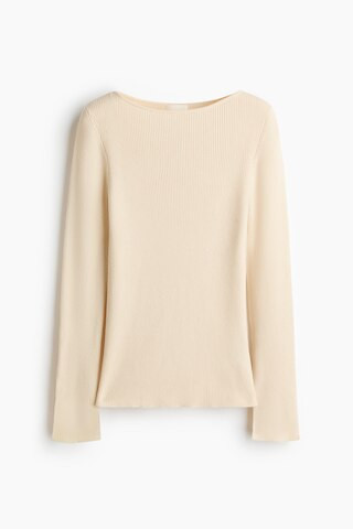 H & M - Rib-Knit Top - Beige | H&M (US + CA)
