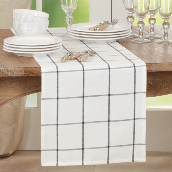 Yvelines Plaid 100% Cotton Table Runner | Wayfair North America