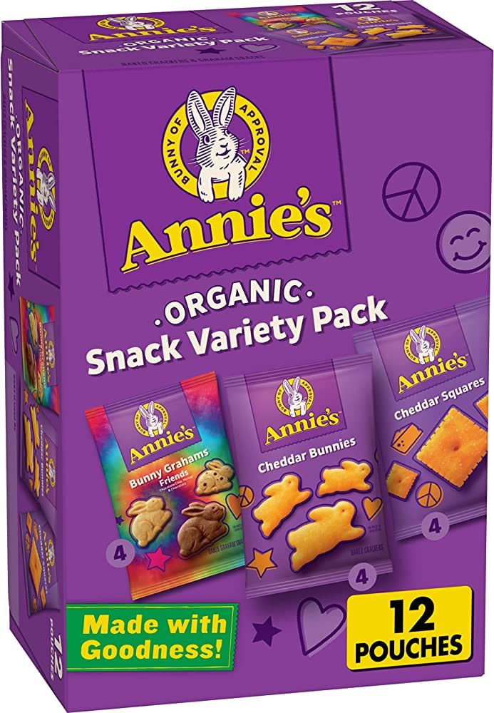 Annie's Organic Variety Pack, Cheddar Bunnies, Bunny Grahams, Cheddar Squares, 12 Pouches | Amazon (US)
