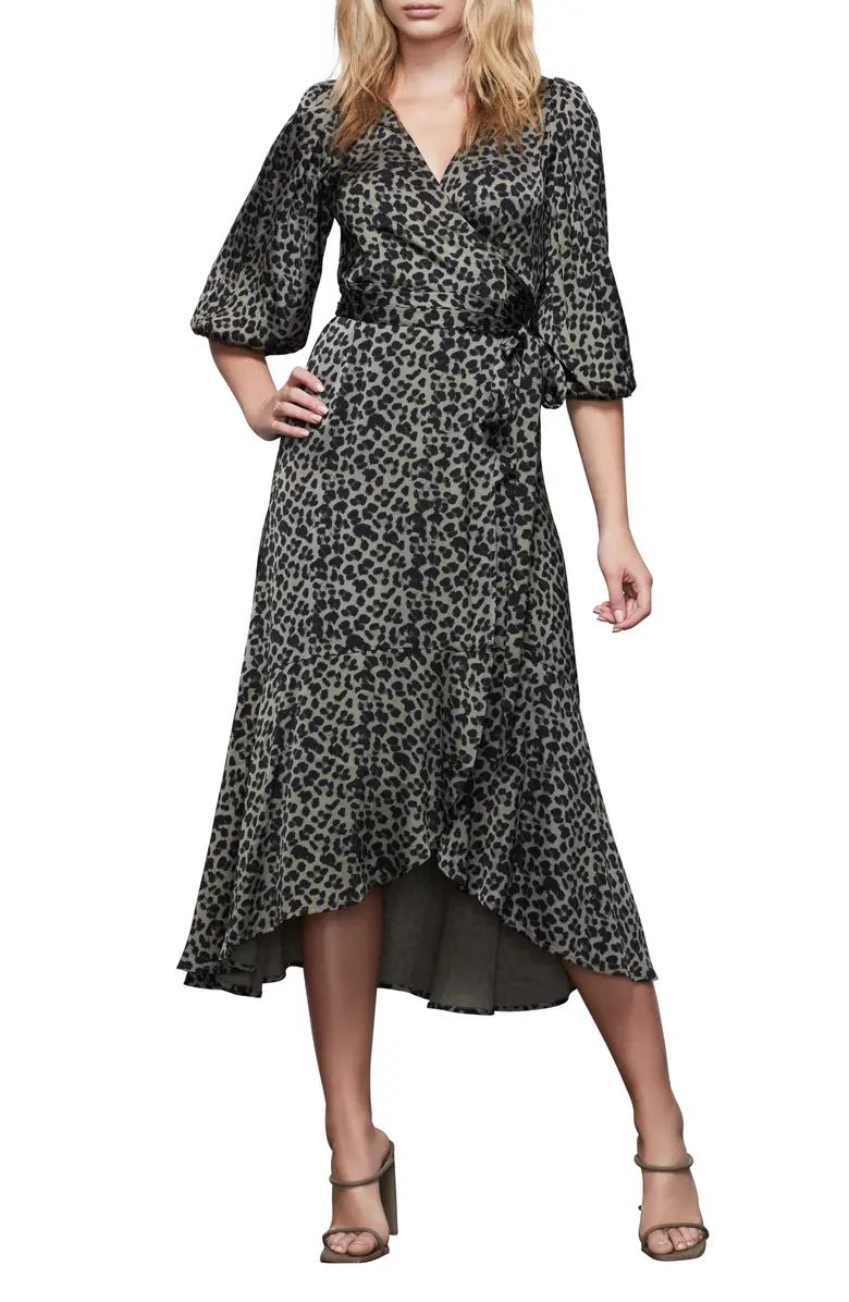 The Wrap Body Leopard Print Midi Dress | Nordstrom
