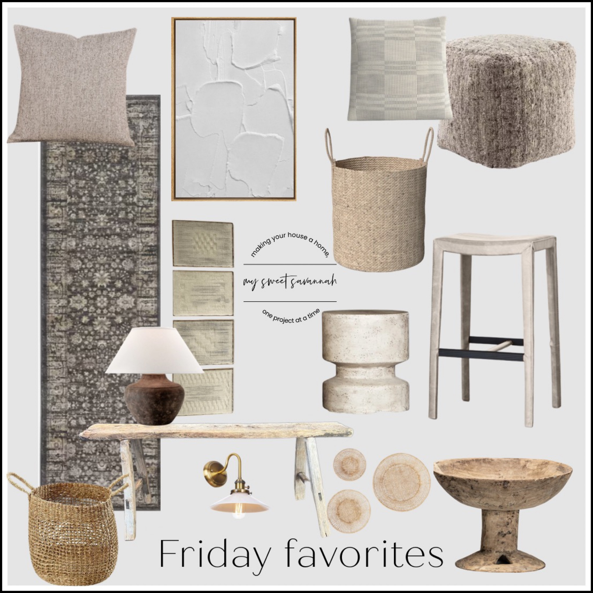 Friday favorites this week is all about modern organic design. 

Neutrals, textures, lighting, warm rugs, fuzzy pillows, vintage pieces. 

#LTKFind #LTKstyletip #LTKhome