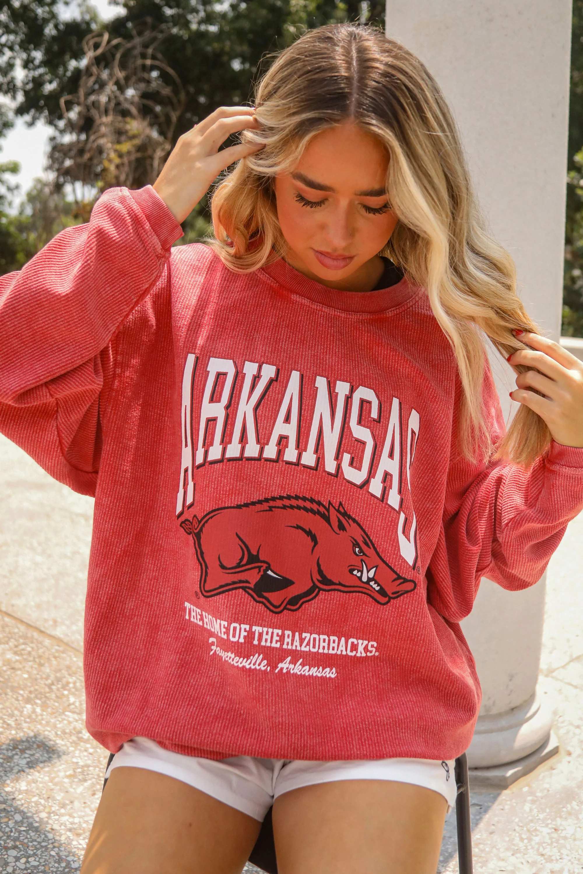 charlie southern: arkansas mascot corded sweatshirt | RIFFRAFF